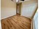 Bedroom with ceiling fan and double-door closet at 1618 J Lawson Blvd, Orlando, FL 32824