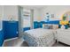 Bedroom with blue walls and a turtle-themed bedding set at 1104 Patriot Loop, Haines City, FL 33844