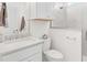 Clean bathroom, featuring a shower and granite countertop at 12071 Lakeshore Way, Oxford, FL 34484