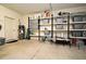 Organized garage with shelving for storage at 5427 Hanover Square Dr, St Cloud, FL 34771