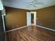 Bedroom with laminate flooring and ceiling fan at 956 Bucksaw Pl, Longwood, FL 32750