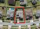 Close-up aerial view of a single-Gathering home in a residential neighborhood at 2731 Flintlock Ave, Clermont, FL 34711