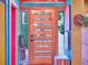 Bright entryway with colorful walls and unique wood door at 6320 Rocky Point Rd, Lake Wales, FL 33898