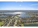 Aerial view of luxury homes and a lake at 11640 Hampstead St, Windermere, FL 34786