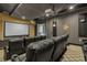 Luxury home theater with reclining seats and projector at 1239 Radiant St, Reunion, FL 34747