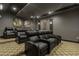 Spacious home theater with comfortable reclining seats and large screen at 1239 Radiant St, Reunion, FL 34747