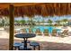 Relaxing resort-style pool with lounge chairs and tiki bar at 4241 Paragraph Dr, Kissimmee, FL 34746