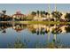 Scenic lakefront view of community with palm trees and reflection at 513 Mirasol Cir # 101, Celebration, FL 34747