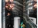 Modern bathroom with dark marble walls and a unique sink at 9343 Tibet Pointe Cir, Windermere, FL 34786