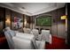 Home theater room with comfortable seating and large screen at 9343 Tibet Pointe Cir, Windermere, FL 34786