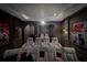Luxurious home theater with plush seating and large artwork at 9343 Tibet Pointe Cir, Windermere, FL 34786