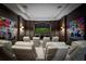 Home theater room with comfortable seating and large screen at 9343 Tibet Pointe Cir, Windermere, FL 34786