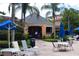 Poolside bar with seating and umbrellas, offering refreshments in a casual setting at 605 Rum Run # 605, Davenport, FL 33837