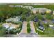 Aerial view of the community pool, clubhouse, and surrounding buildings at 9051 Treasure Trove Ln # 102, Kissimmee, FL 34747