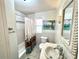 Clean bathroom with shower/tub combo and modern vanity at 2904 S Peninsula Dr, Daytona Beach Shores, FL 32118