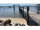 Wooden dock extending over calm water at 2904 S Peninsula Dr, Daytona Beach Shores, FL 32118