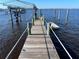 Long wooden dock with water access at 2904 S Peninsula Dr, Daytona Beach Shores, FL 32118