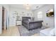 Spacious bedroom with plush gray sleigh bed and ample closet space at 11410 Rapallo Ln, Windermere, FL 34786