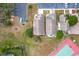 Aerial view of homes, parking, and tennis court at 3965 Journey Ct, Casselberry, FL 32707