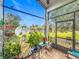 Cozy screened porch with lush plants and backyard view at 3965 Journey Ct, Casselberry, FL 32707