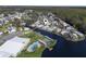 Aerial view of community, highlighting location near waterfront amenities at 115 Palm Dr, Eustis, FL 32726