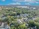 Aerial view of a neighborhood with a lake in the background at 735 Maryland Ave, Winter Park, FL 32789