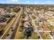Elevated perspective of a neighborhood with houses, roads, and green spaces at 532 Maricopa Dr, Kissimmee, FL 34758