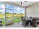 Screened lanai with patio furniture overlooking a golf course at 781 Ocean Course Ave # 601, Davenport, FL 33896