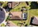 An aerial view shows a home with a screened pool, surrounded by other properties at 2213 Grantham Ave, Davenport, FL 33837