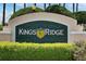 Kings Ridge community entrance sign with lush landscaping at 3528 Chapel Hill Blvd, Clermont, FL 34711