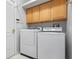 Laundry room with washer, dryer, and upper cabinets at 3528 Chapel Hill Blvd, Clermont, FL 34711
