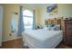 Bedroom with wood floors, large window, and stylish decor at 8100 Fan Palm Way, Kissimmee, FL 34747