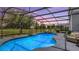 Screened pool and patio area with sunset view at 2377 Victoria Dr, Davenport, FL 33837