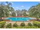 Expansive pool with brick coping and landscaping at 585 Via Lugano, Winter Park, FL 32789