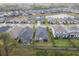 Aerial view of houses and community pool at 17860 Passionflower Cir, Clermont, FL 34714