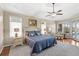 Spacious main bedroom with a ceiling fan and sitting area at 9095 Laurel Ridge Dr, Mount Dora, FL 32757