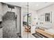 Contemporary bathroom with a sleek floating vanity and a large walk-in shower at 2330 Westminster Ct, Winter Park, FL 32789