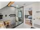 Modern bathroom with a large walk-in shower and a freestanding soaking tub at 2330 Westminster Ct, Winter Park, FL 32789