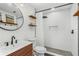Clean bathroom with white subway tiles and a walk-in shower at 2330 Westminster Ct, Winter Park, FL 32789