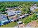 Aerial view of waterfront homes and canals at 110 Coleman St, Edgewater, FL 32141