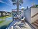Private boat dock with seating area on the canal at 110 Coleman St, Edgewater, FL 32141