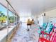 Relaxing screened porch with seating and game table at 110 Coleman St, Edgewater, FL 32141