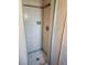 Simple shower stall with light blue tiled walls at 1701 N Hastings St, Orlando, FL 32808