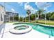 Inviting screened pool and spa, perfect for entertaining at 1748 Golfview Dr, Kissimmee, FL 34746