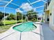 Relaxing screened pool and spa with patio at 1748 Golfview Dr, Kissimmee, FL 34746