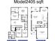 2405 sq ft floor plan with 4 bedrooms, 2.5 bathrooms, and a 2-car garage at 3019 Tackle Dr, Leesburg, FL 34748