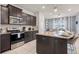 Modern kitchen with granite countertops and stainless steel appliances at 1627 Kona Ln, Davenport, FL 33897