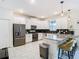 Modern kitchen with stainless steel appliances and an island at 4563 Narrative Ln, Kissimmee, FL 34746