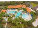 Aerial view of large resort-style pool area at 7424 Oakmoss Loop, Davenport, FL 33837