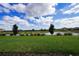 Landscaped backyard with pond view and lush green grass at 8990 Ace Loop, Davenport, FL 33896